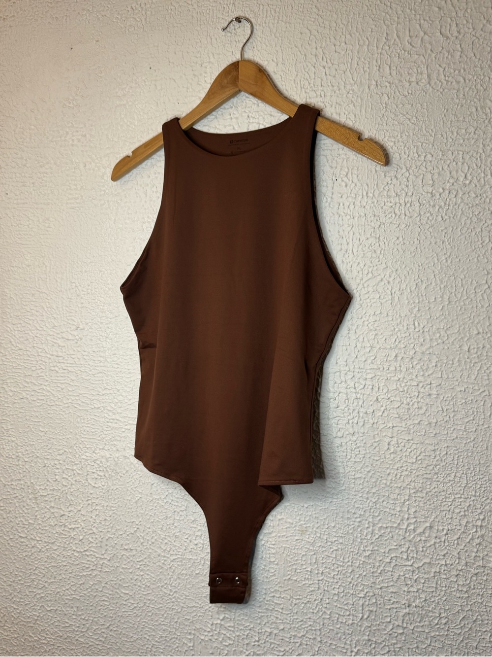 Sleek High-Neck Brown Bodysuit